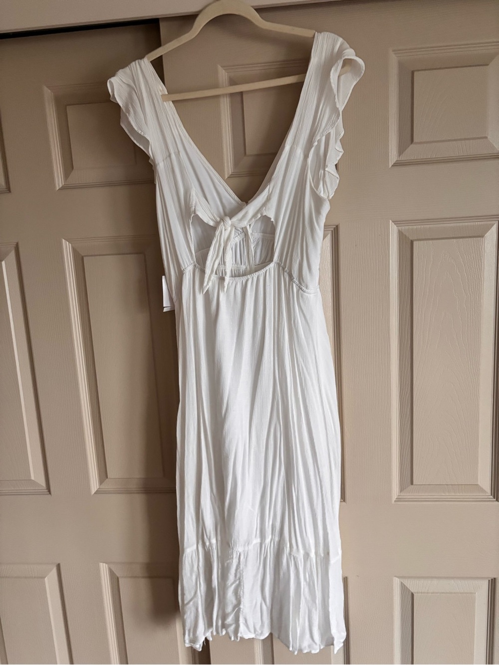 Kohl's White V-Neck Button-Front Midi Dress in XL - Picture 2 of 7